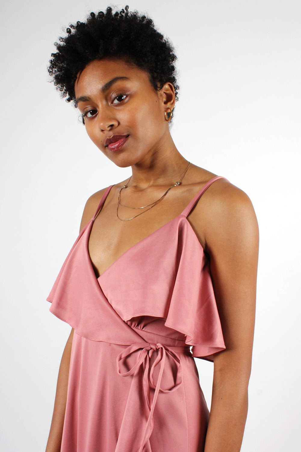 Rose Ruffle Wrap Dress XS-M – OMNIA