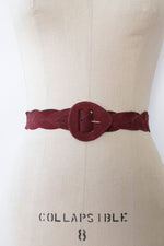 Aubergine Suede Leaf Belt M/L