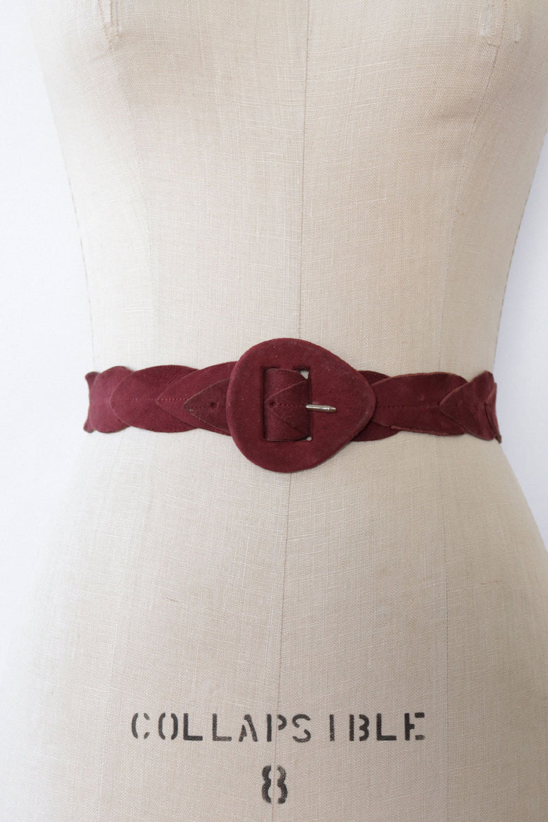 Aubergine Suede Leaf Belt M/L