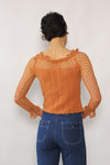Sunset Orange Crochet Top XS/S