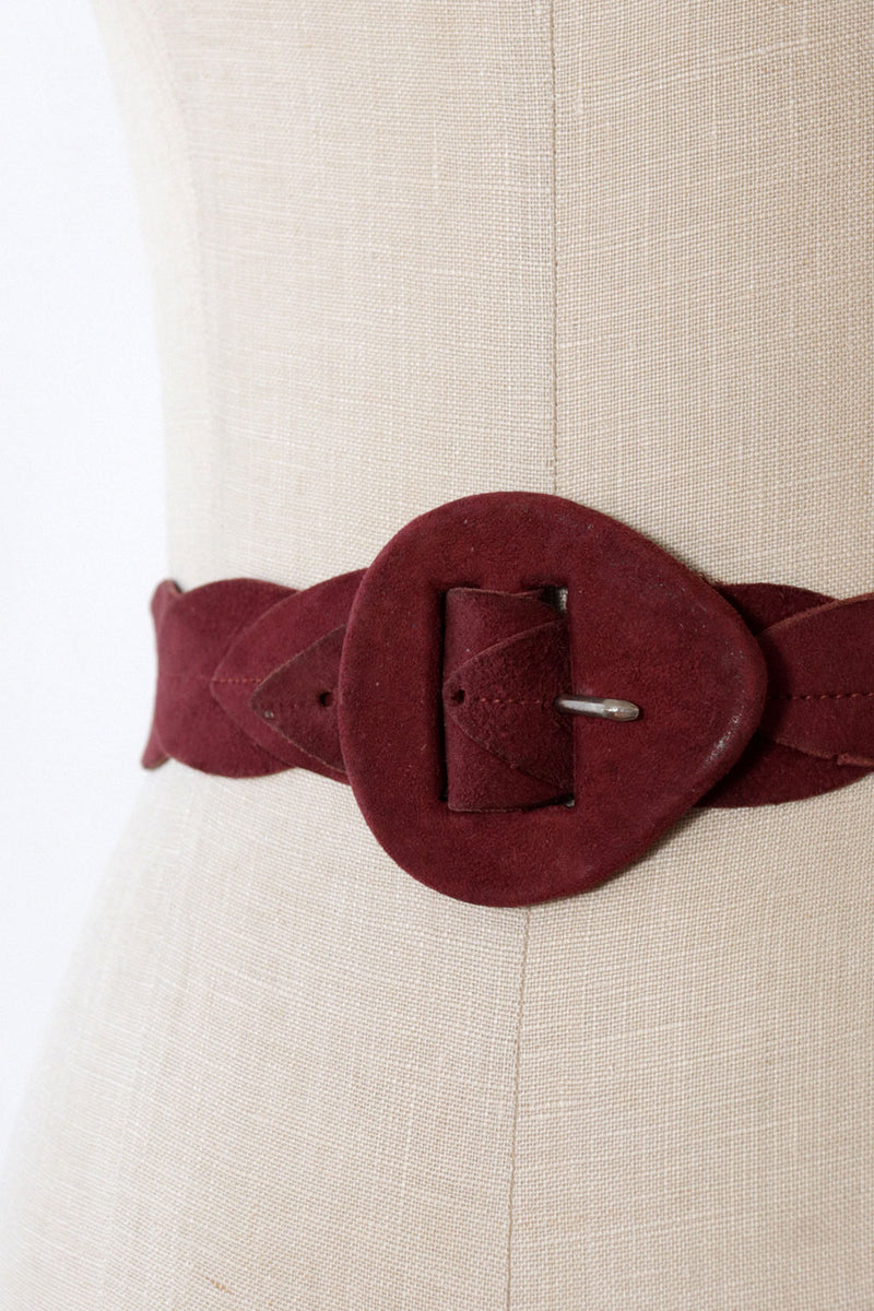 Aubergine Suede Leaf Belt M/L