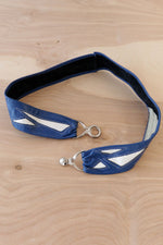Cobalt Leather Inlay Belt 30"