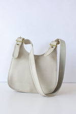 Ivory Leather Saddle Bag