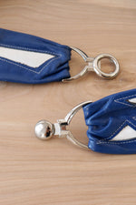 Cobalt Leather Inlay Belt 30"