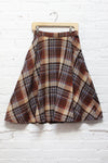 Cocoa Plaid Flare Skirt S
