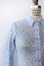 Periwinkle Lace Buttondown XS/S