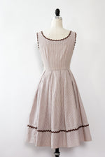 Mocha Seersucker Dress S