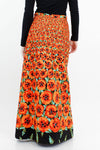 60s Poppy Print Maxi Skirt S
