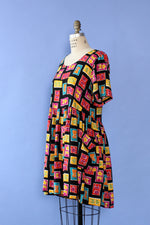 OOTD Novelty Print Smock Dress S/M