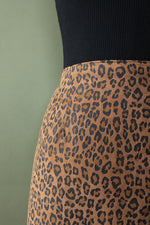 Leopard Suede Pencil Skirt M