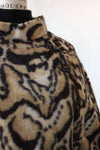 Leopard Belted Cape Coat XS-M