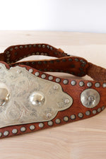 Studded Braided Leather Statement Belt S-L