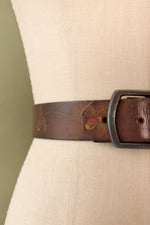 Acorn Tooled Leather Belt S-L
