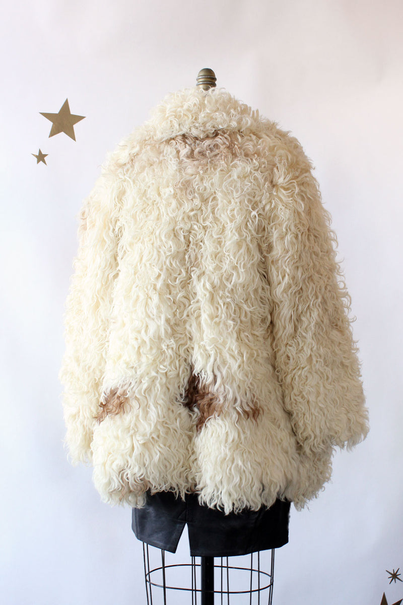 OLAVIA CROP Shearling Jacket with Mongolian Lamb - Lava — Therma Kota