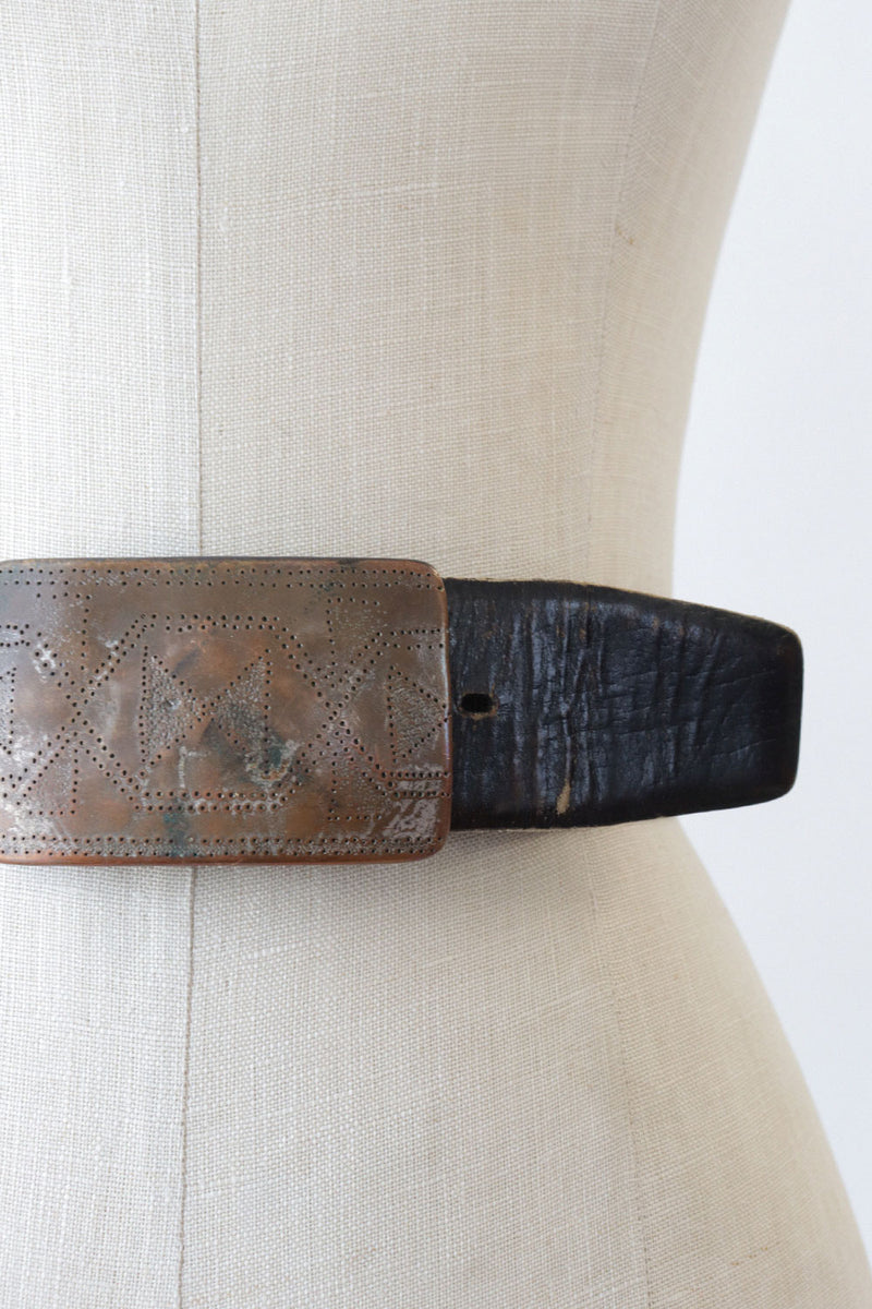 Stipple Copper Buckle Belt M-XL
