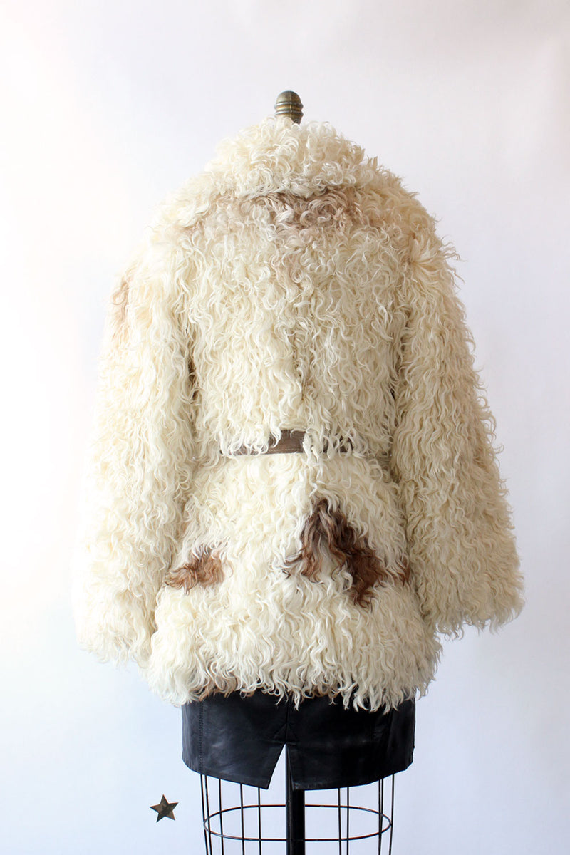 Mongolian Lamb Fur Shag Coat S/M