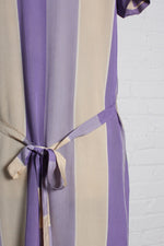 1920s Orchid Silk Stripe Dress S/M