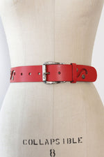 Cutout Red Leather Belt M/L