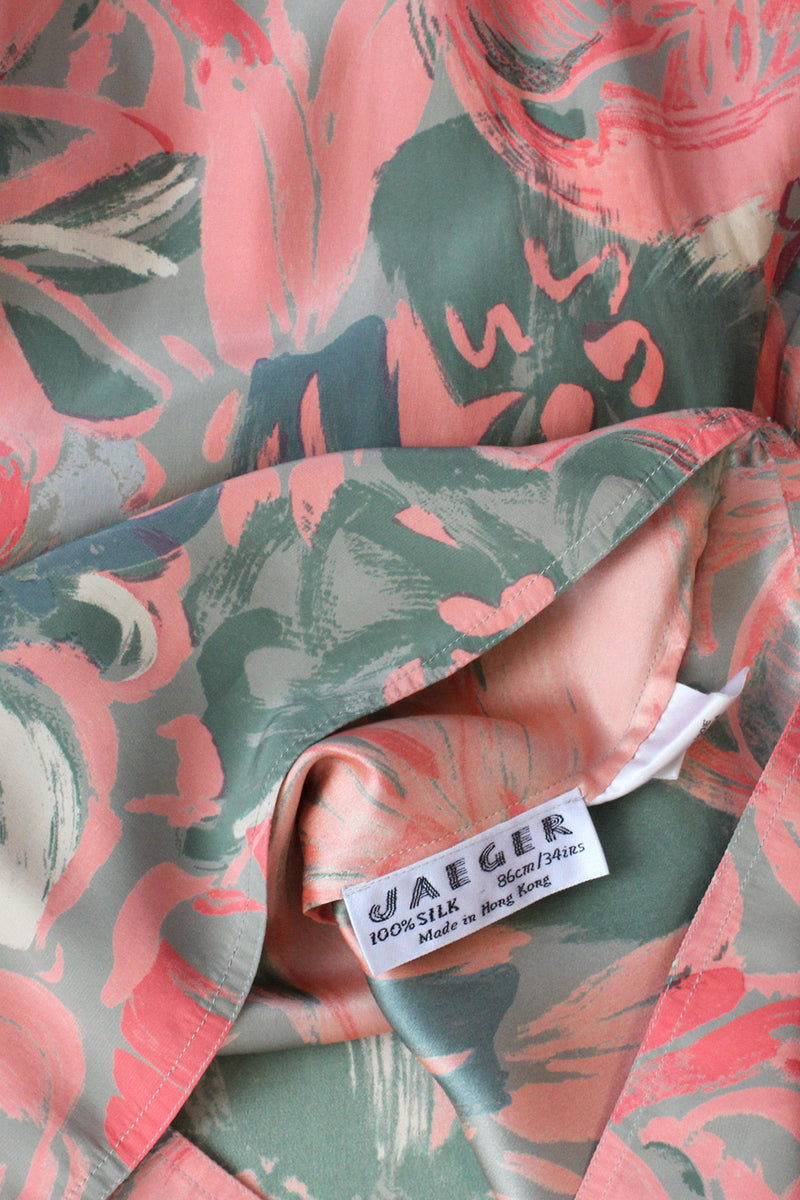 Painterly Peach Silk Top M/L