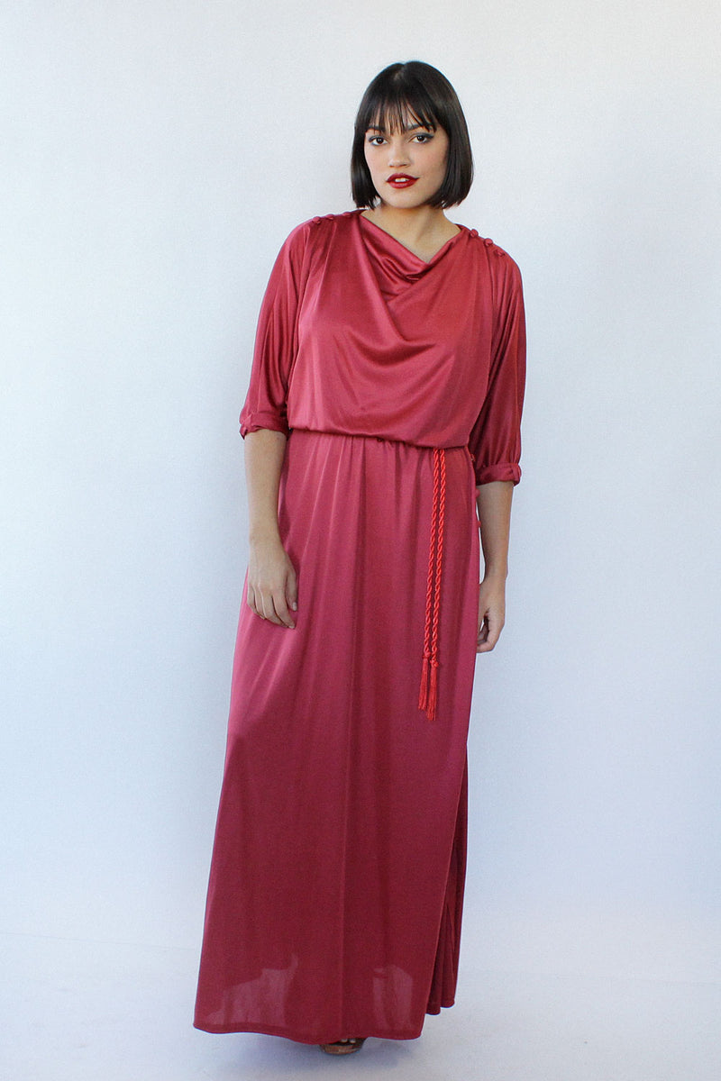 Grecian Rose Drape Dress