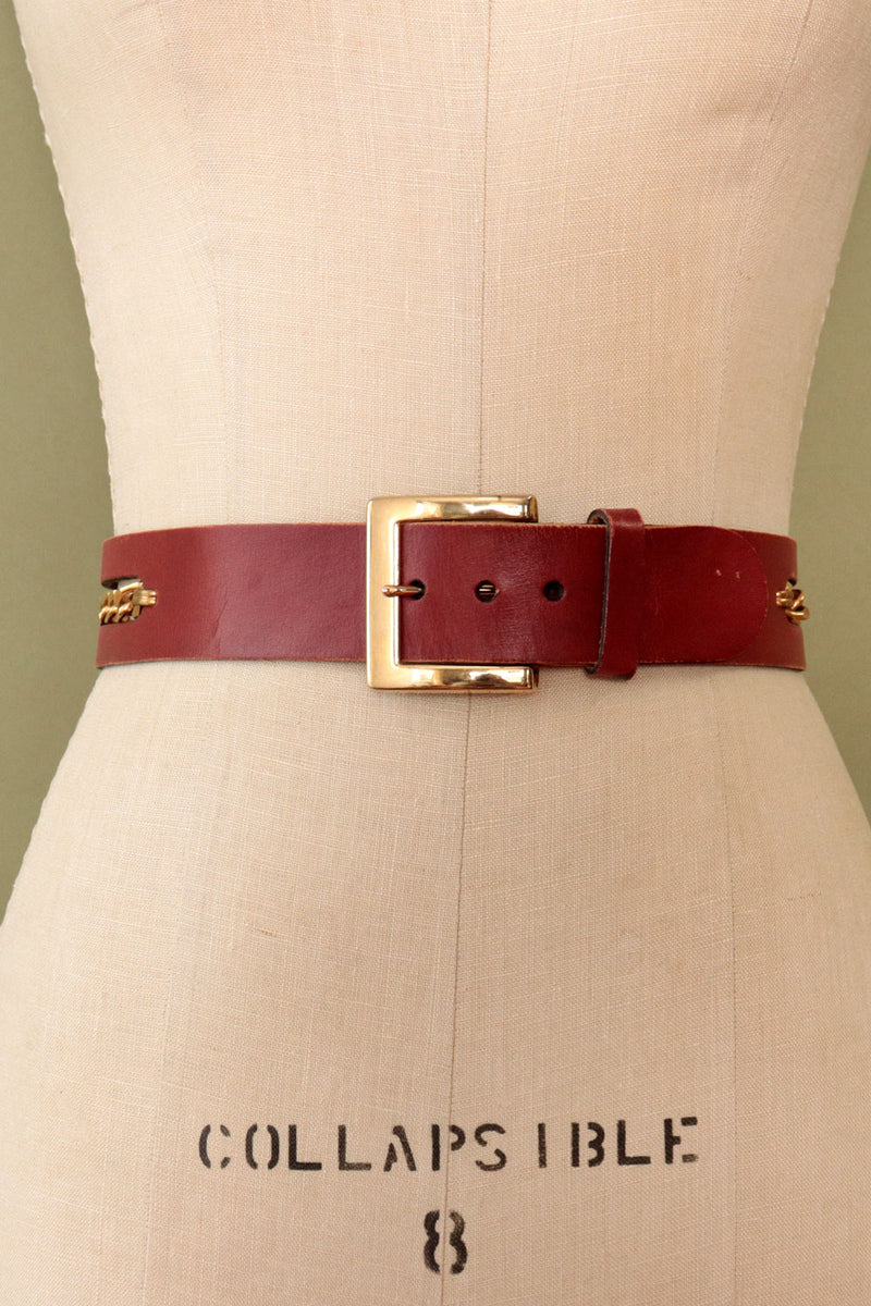 Cordovan Chain Cutout Belt XS/S