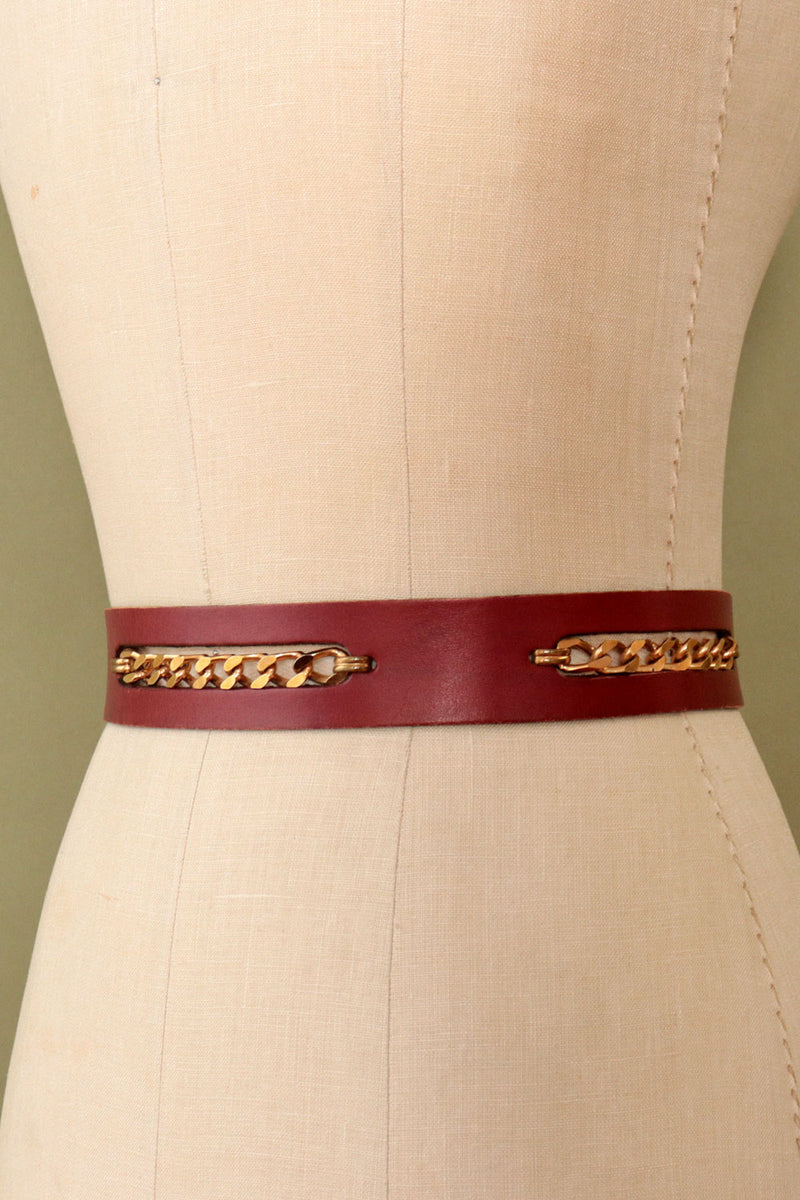 Cordovan Chain Cutout Belt XS/S