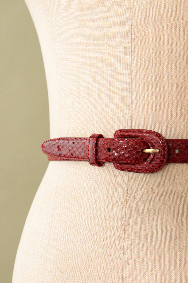 Sangria Snakeskin Harvé Benard Belt M/L