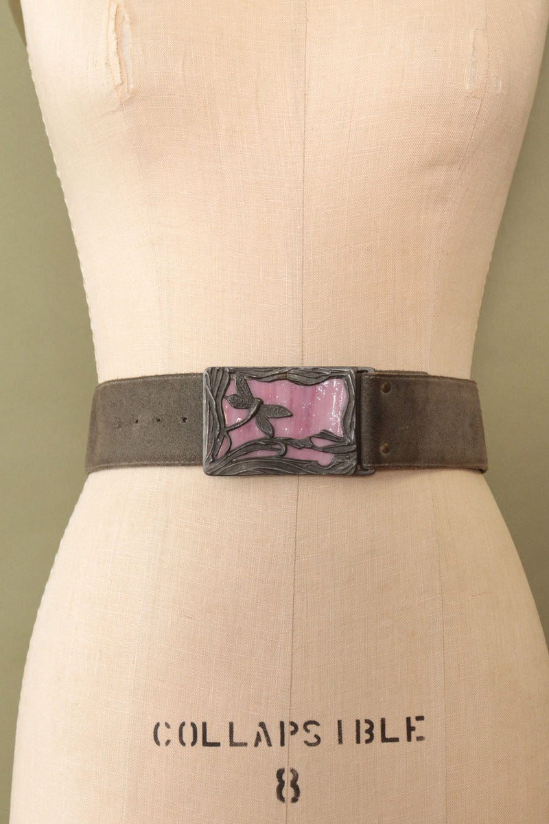 Stained Glass Dragonfly Buckle Belt S-L