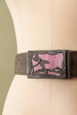 Stained Glass Dragonfly Buckle Belt S-L