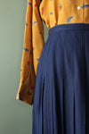 Navy Knife Pleat Midi S/M