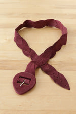Aubergine Suede Leaf Belt M/L