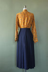 Navy Knife Pleat Midi S/M