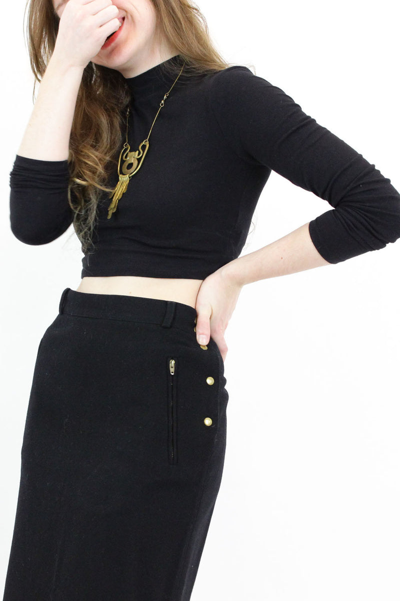 Penny Black High Waist Snap Skirt S