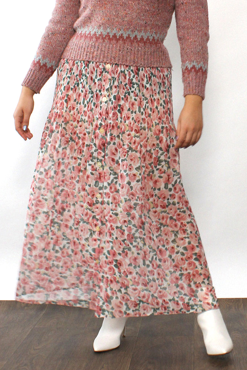 Blossom Crinkle Tea Skirt S-L