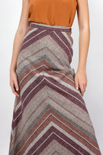 Heathered Chevron Maxi Skirt XS