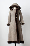 Hooded Chocolate Princess Coat XS
