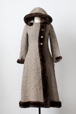 Hooded Chocolate Princess Coat XS