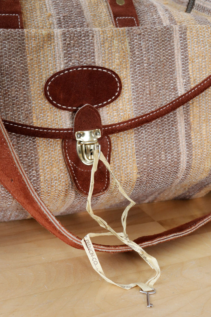 Earthy Woven Stripe Duffel Bag