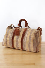 Earthy Woven Stripe Duffel Bag