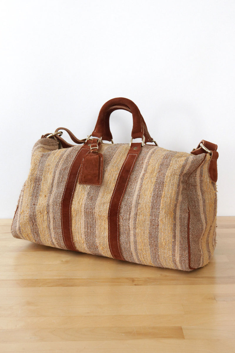 Earthy Woven Stripe Duffel Bag