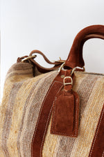 Earthy Woven Stripe Duffel Bag