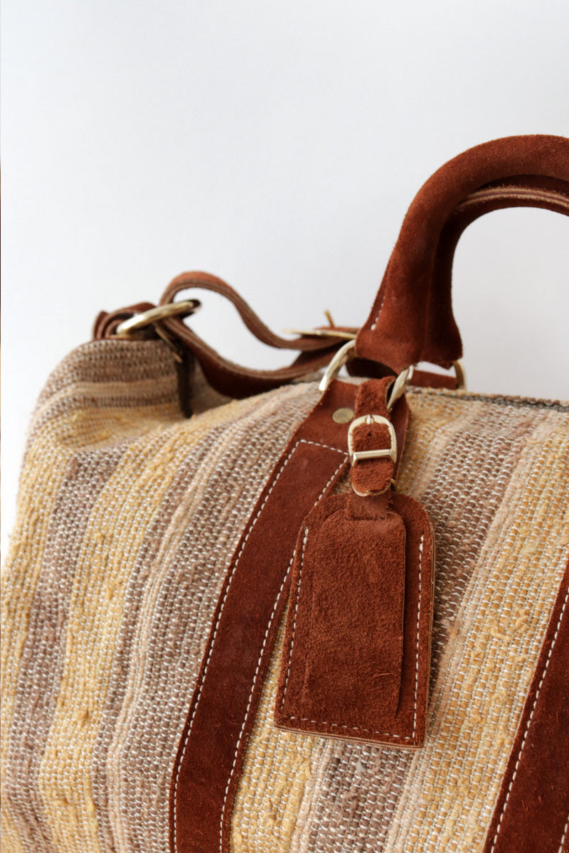 Earthy Woven Stripe Duffel Bag