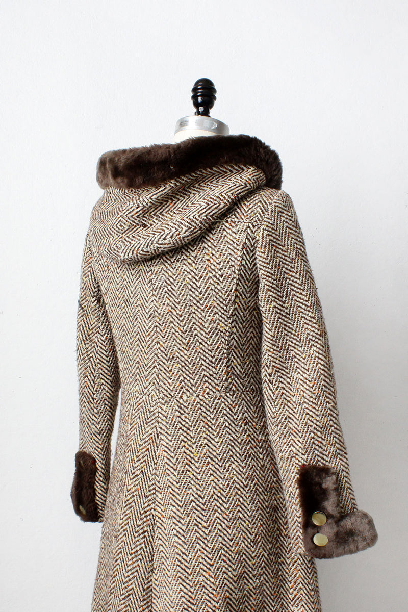 Hooded Chocolate Princess Coat XS