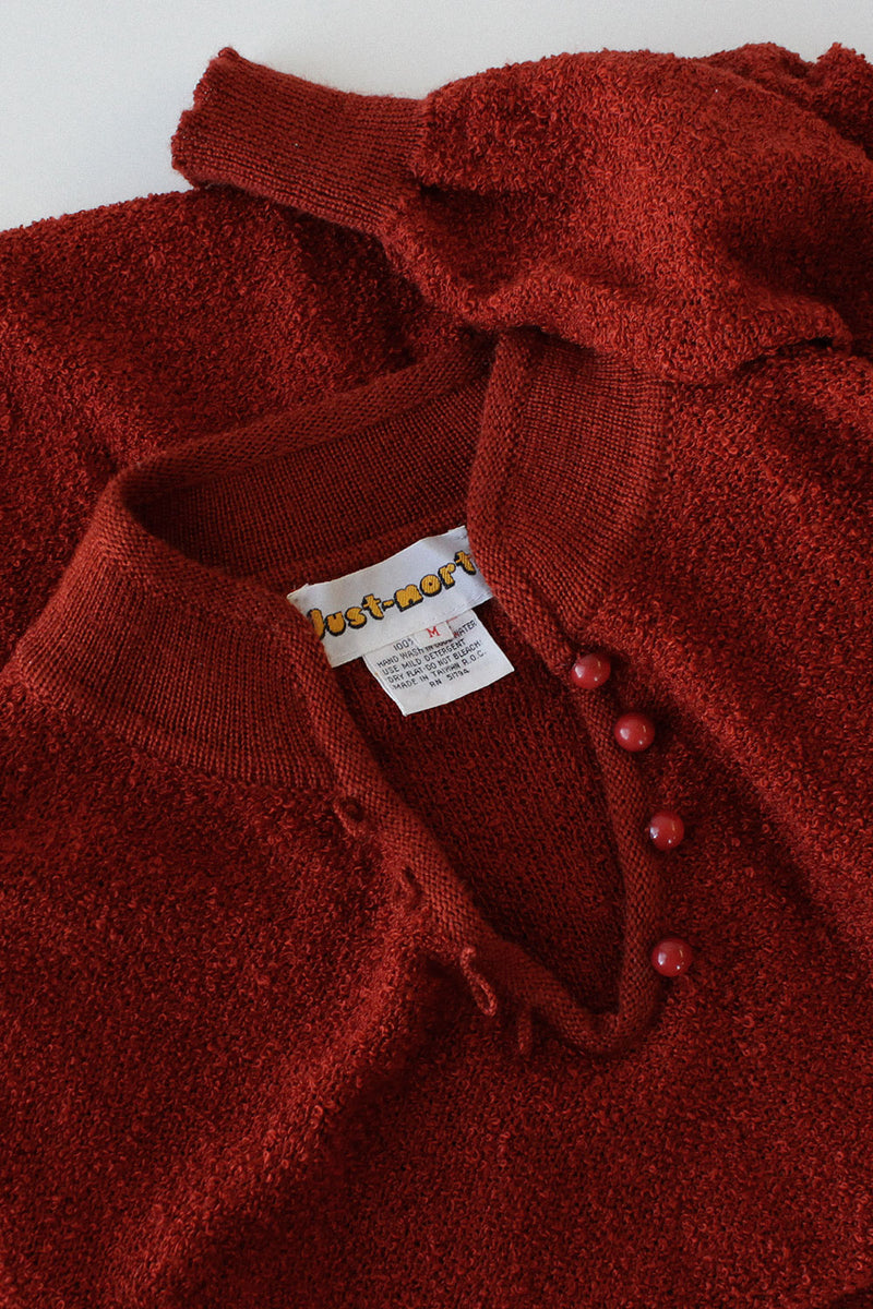 Rust Bouclé Sweaterdress M