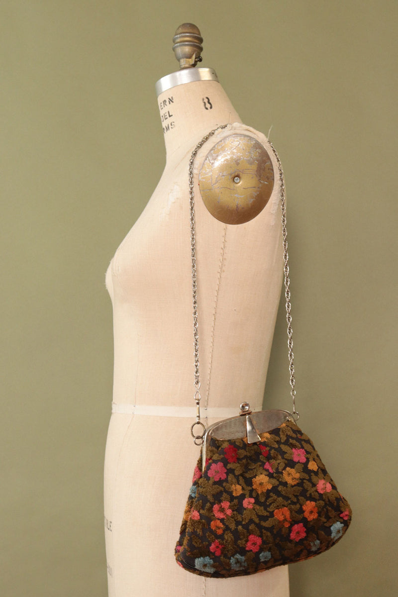 Flower Tapestry Chain Strap Purse