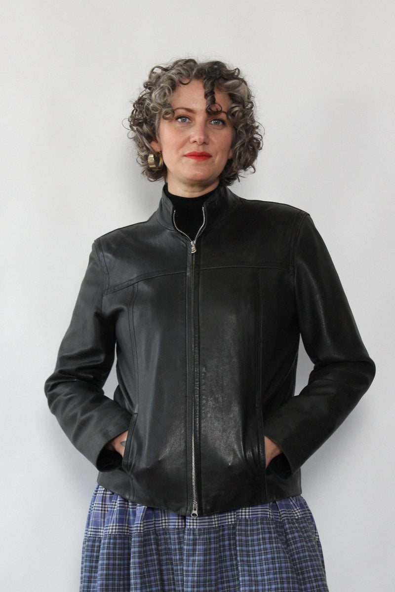 Teddy Soft Leather Zip Jacket M/L
