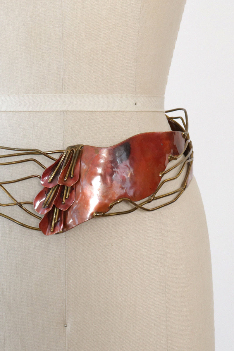 Brutalist Mixed Metal Statement Belt S/M