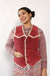 Reversible Rose Suede Fleece Vest M/L