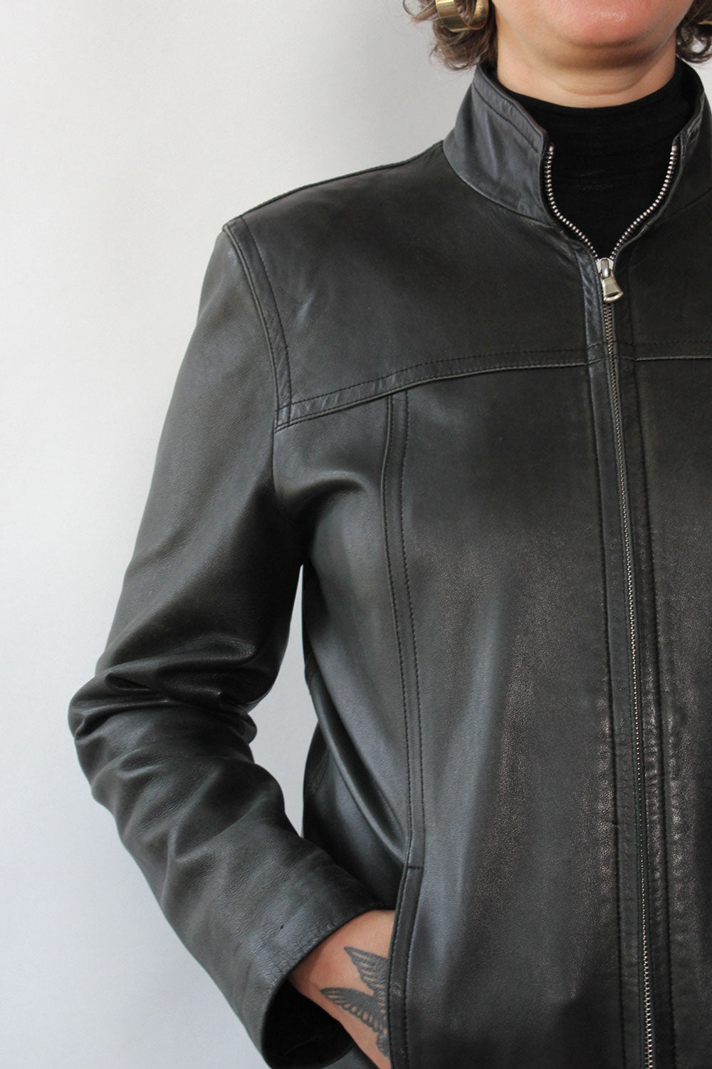 Teddy Soft Leather Zip Jacket M/L