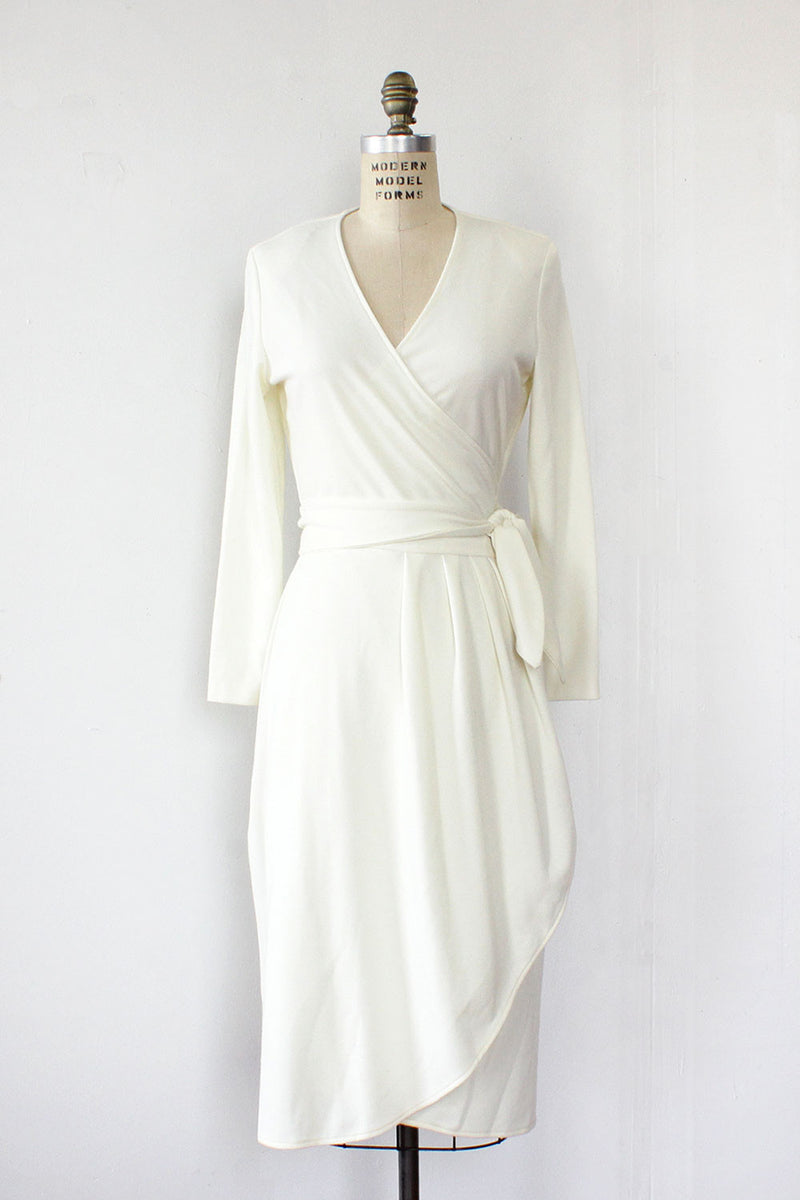 Ivory Knit Wrap Dress S/M